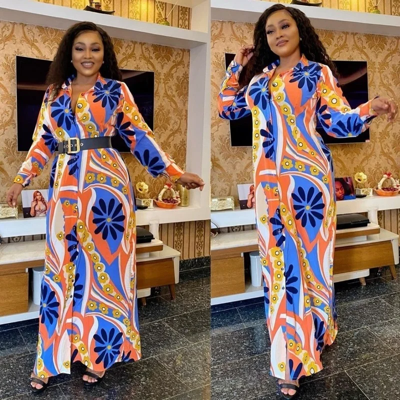 2021 Autumn African Women's Dress Fashion Long-sleeved Shirt African Loose Long Ladies Party Temperament Fashion Long Skirt New
2021 Autumn African Women's Dress Fashion Long-sleeved Shirt African Loose Long Ladies Party Temperament Fashion Long Skirt New