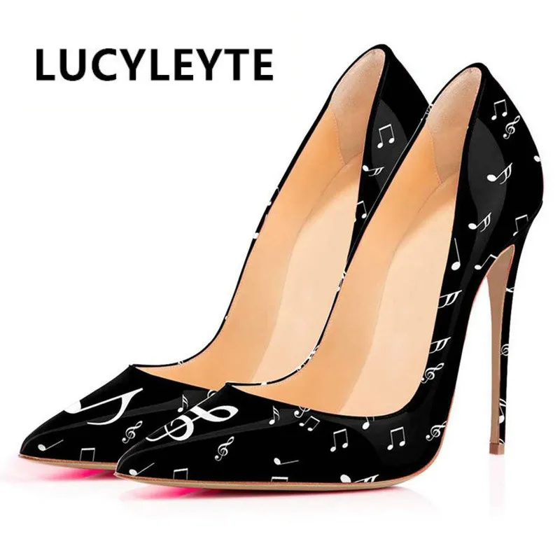 Music Notes Pirnted High Heels White Black Color Patchwork Dress Shoes Pointed Toe Patent Leather Wedding Pumps12cm shoes woman
Music Notes Pirnted High Heels White Black Color Patchwork Dress Shoes Pointed Toe Patent Leather Wedding Pumps12cm shoes woman