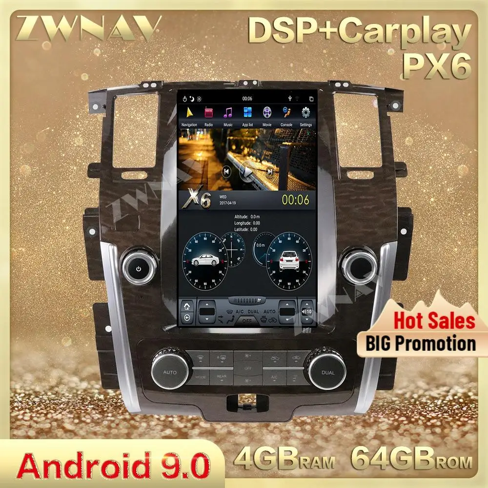 PX6 4G+64G Tesla style screen Android 9.0 car radio stereo For NISSAN PATROL 2011-2017 Car multimedia Player GPS Navi head unit
PX6 4G+64G Tesla style screen Android 9.0 car radio stereo For NISSAN PATROL 2011-2017 Car multimedia Player GPS Navi head unit