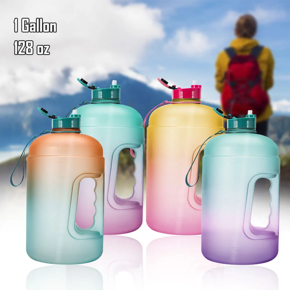 1 Gallon Water Bottle With Straw Time Mark 3.78 Liters BPA-free Plastic Large-capacity Outdoor Fitness Sports Water Bottle
1 Gallon Water Bottle With Straw Time Mark 3.78 Liters BPA-free Plastic Large-capacity Outdoor Fitness Sports Water Bottle