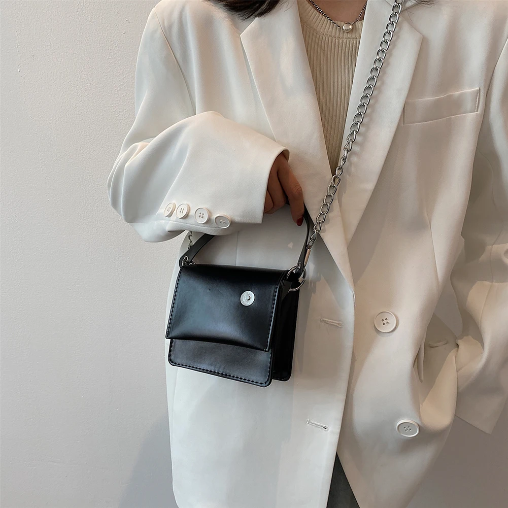 Girls Brief Women's Casual Messenger Bags Retro Women PU Leather Solid Color Button Chain Mini Flap Shoulder Bag
Girls Brief Women's Casual Messenger Bags Retro Women PU Leather Solid Color Button Chain Mini Flap Shoulder Bag