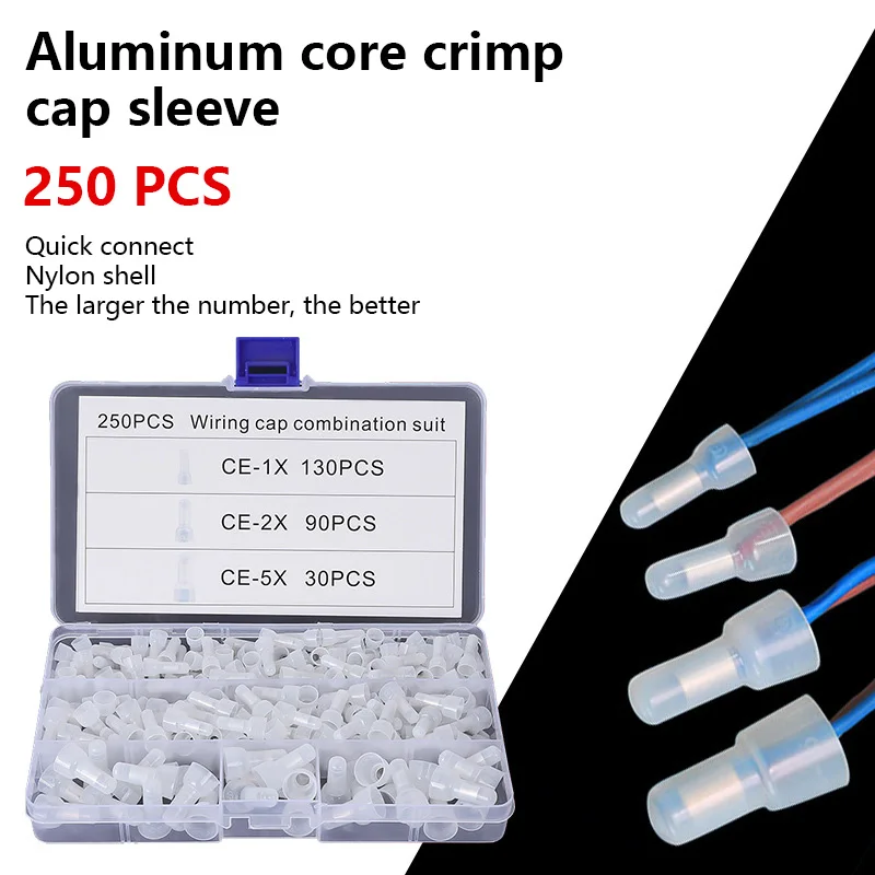 250PCS CE-2X Type Crimping Terminal Splicing Closed Electrical Terminal Terminal Quick Connector Flame Retardant Wire Terminal
250PCS CE-2X Type Crimping Terminal Splicing Closed Electrical Terminal Terminal Quick Connector Flame Retardant Wire Terminal