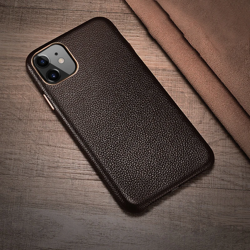 For iPhone 11 Genuine Leather Back Case Litchi Skin Cowhide Leather Business Phone Case Slim Back Cover for iPhone 11 Pro Max
For iPhone 11 Genuine Leather Back Case Litchi Skin Cowhide Leather Business Phone Case Slim Back Cover for iPhone 11 Pro Max