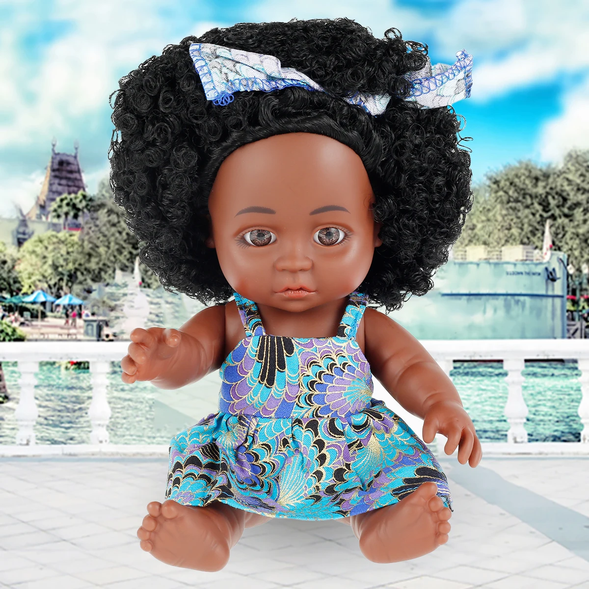 25cm Soft African Black Skin Doll Toy Silicone Black Doll Simulation Black Doll Toy with Clothes and Hairpin
25cm Soft African Black Skin Doll Toy Silicone Black Doll Simulation Black Doll Toy with Clothes and Hairpin
