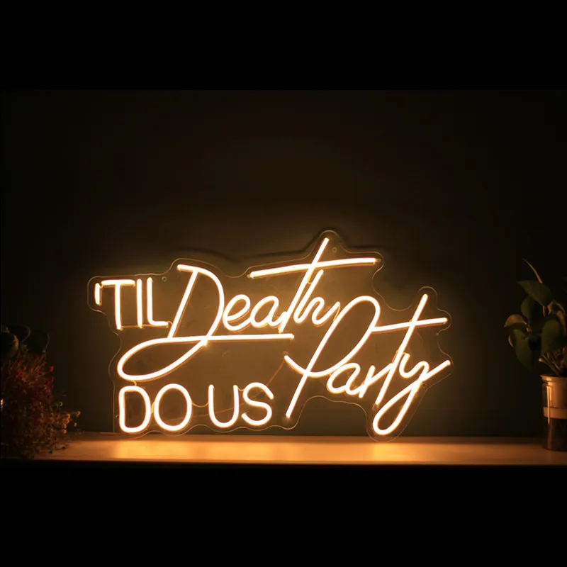 Custom LED Neon Sign Light Til Death Do Us Party Art Decorative Wall Lamp Party Birthday Pub Bar Home Room Wall Decor 
Custom LED Neon Sign Light Til Death Do Us Party Art Decorative Wall Lamp Party Birthday Pub Bar Home Room Wall Decor