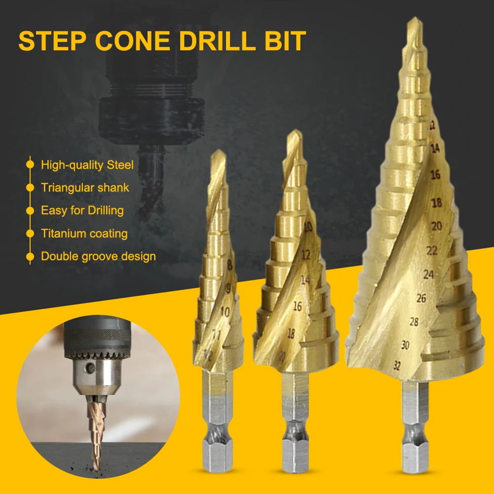 Набор ступенчатых Сверл из быстрорежущей стали, 4 шт., конусное отверстие, конические, 4-12 мм, 4-20 мм, 4-32 мм, металлические шестигранные биты с т...
Набор ступенчатых Сверл из быстрорежущей стали, 4 шт., конусное отверстие, конические, 4-12 мм, 4-20 мм, 4-32 мм, металлические шестигранные биты с т...