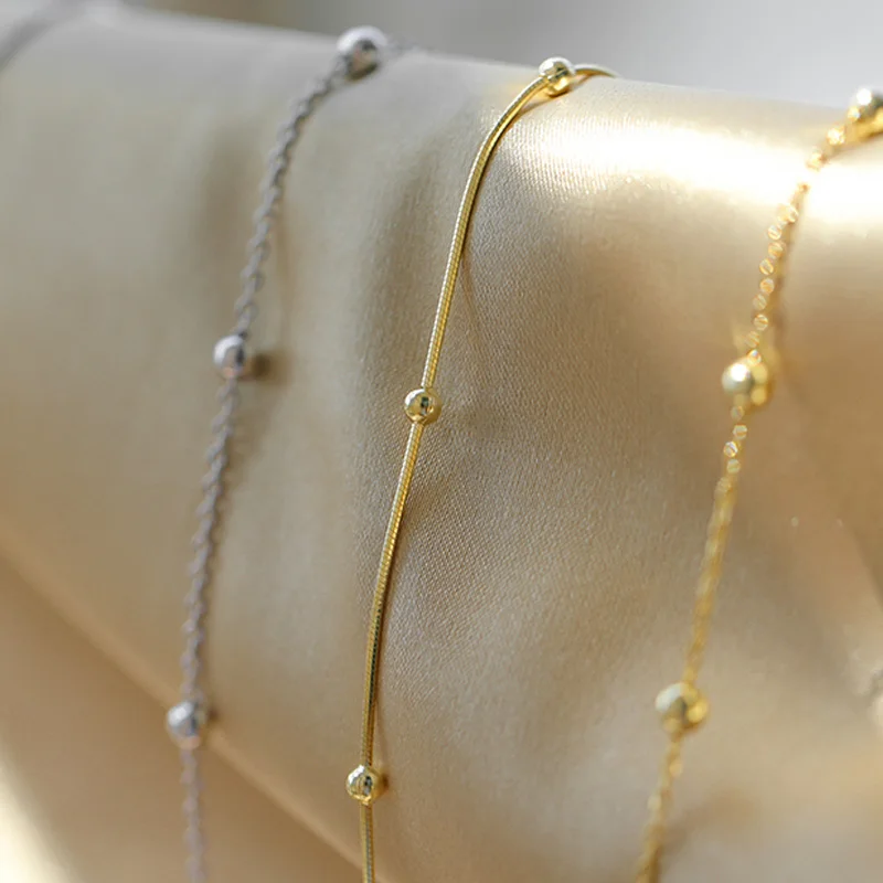 Sterling Silver Round Pendants Bead Chain Necklace Snake Chain Choker Shiny Cute Girl Gift Fine Jewelry Wholesale
Sterling Silver Round Pendants Bead Chain Necklace Snake Chain Choker Shiny Cute Girl Gift Fine Jewelry Wholesale