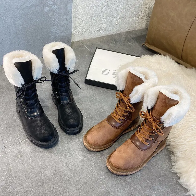 NAUSK Women Shoes Snow Boots Fur Warm Winter Shoes Ladies Platform Flat Casual Ankle Boots 2021 New Fashion Female Woman Boots
NAUSK Women Shoes Snow Boots Fur Warm Winter Shoes Ladies Platform Flat Casual Ankle Boots 2021 New Fashion Female Woman Boots