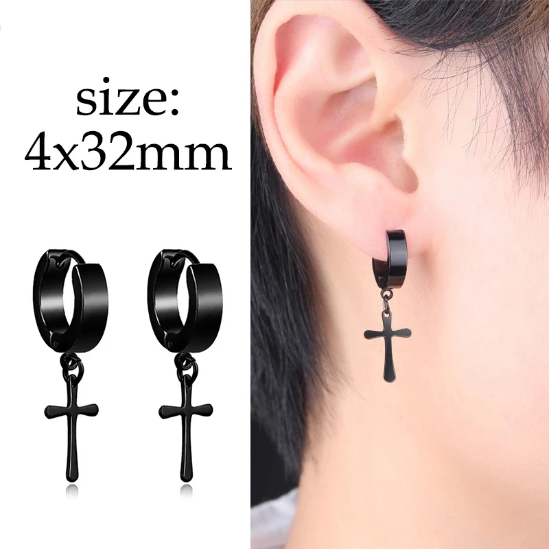 2PCS Punk Black Multiple Styles Stainless/Titanium Steel Stud Earrings For Men and Women Gothic Street Pop Hip Hop Ear Jewelry
2PCS Punk Black Multiple Styles Stainless/Titanium Steel Stud Earrings For Men and Women Gothic Street Pop Hip Hop Ear Jewelry