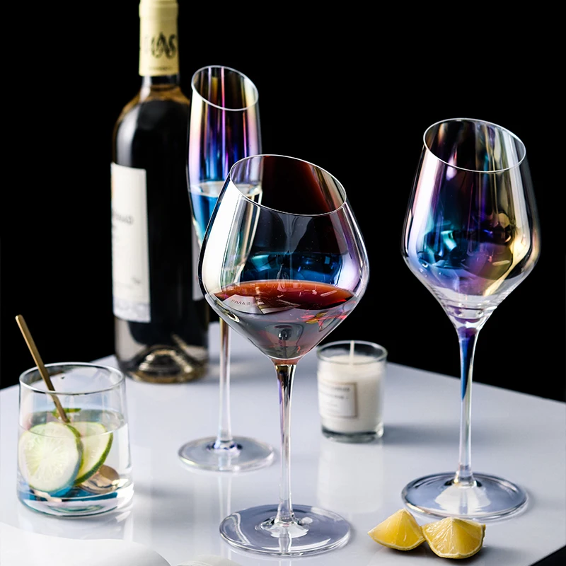 Радужный бокал для вина постепенное изменение цвета семь цветов Северной Европы