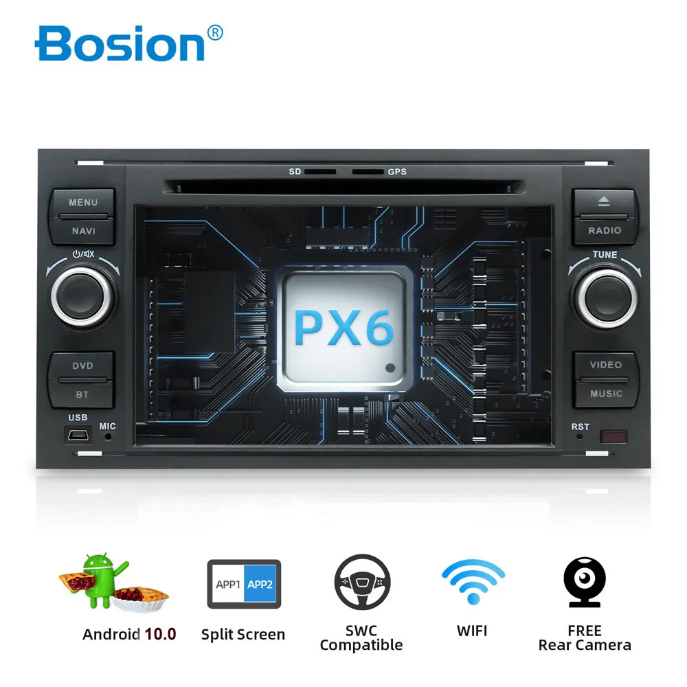 Автомагнитола Bosion 2 Din Android 10 для Ford Mondeo C max focus galaxy S fusion ranger мультимедиа DSP