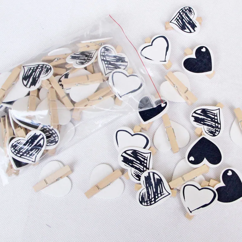10pcs Heart 45x7mm DIY Black White Big Wood Clothes Pegs Clothespin Clips Office Party Decoration Accessories Photo Hanging Pegs
10pcs Heart 45x7mm DIY Black White Big Wood Clothes Pegs Clothespin Clips Office Party Decoration Accessories Photo Hanging Pegs