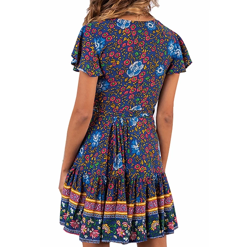 WEPBEL Summer Sexy Short Sleeve Printed Beach Holiday Dress Women's Casual V-neck High Waist Slim Dress
WEPBEL Summer Sexy Short Sleeve Printed Beach Holiday Dress Women's Casual V-neck High Waist Slim Dress