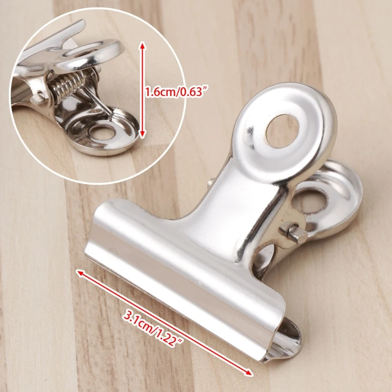 10Pcs Metal Bulldog Grip Clip Food Sealer Bag Clamp Paper Document Ticket Binder 652A
10Pcs Metal Bulldog Grip Clip Food Sealer Bag Clamp Paper Document Ticket Binder 652A