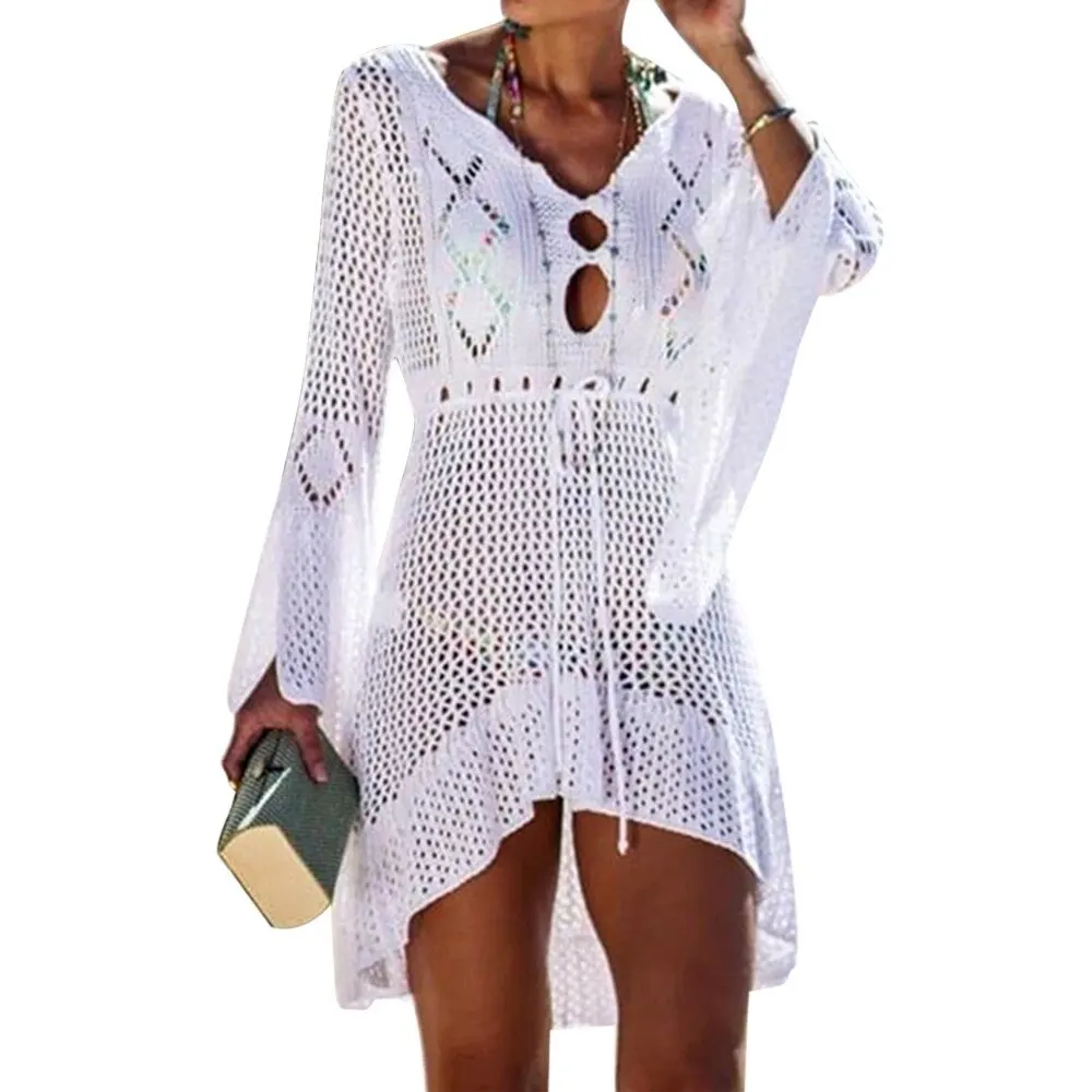 2021 Sexy Women Summer Bikini Cover-Ups Beach Dress Sarong Kaftan Lace Crochet Casual Ladies Female Beach Wear Bathing Suit
2021 Sexy Women Summer Bikini Cover-Ups Beach Dress Sarong Kaftan Lace Crochet Casual Ladies Female Beach Wear Bathing Suit