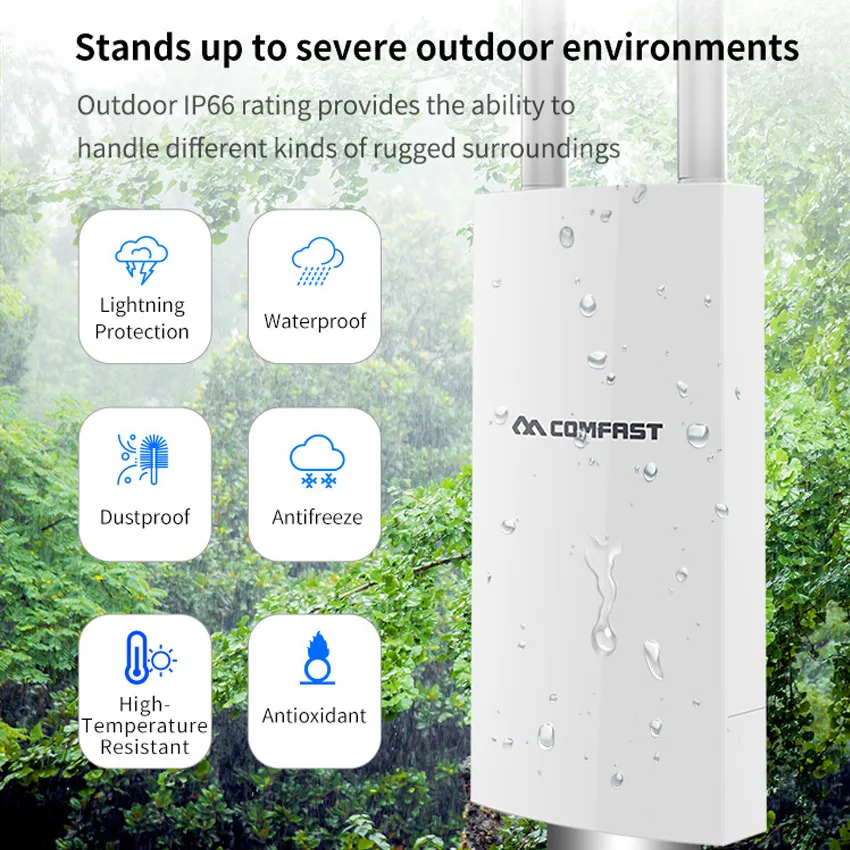 Router 1200Mbps Dual Band High Power Outdoor Waterproof Wireless Router Omnidirectional Coverage Wifi Base Station Antenna AP
Router 1200Mbps Dual Band High Power Outdoor Waterproof Wireless Router Omnidirectional Coverage Wifi Base Station Antenna AP