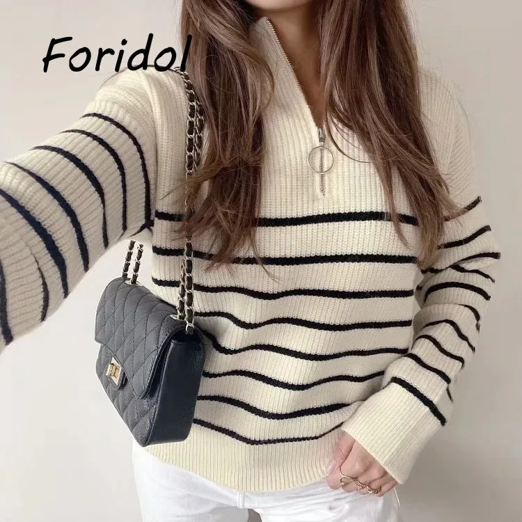 Casual Striped Sweater for Women Warm Jumper Knitted Elegant Long Sleeve Jumper Fall Winter 2021 Harajuku Sweater Dropshipping
Casual Striped Sweater for Women Warm Jumper Knitted Elegant Long Sleeve Jumper Fall Winter 2021 Harajuku Sweater Dropshipping