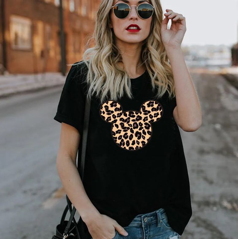 Leopard Printing Mouse Head Women T-shirt Femal Cartoon Top Cute Creative Holiday Tees Summer Casual Girl Tee Wholesale
Leopard Printing Mouse Head Women T-shirt Femal Cartoon Top Cute Creative Holiday Tees Summer Casual Girl Tee Wholesale