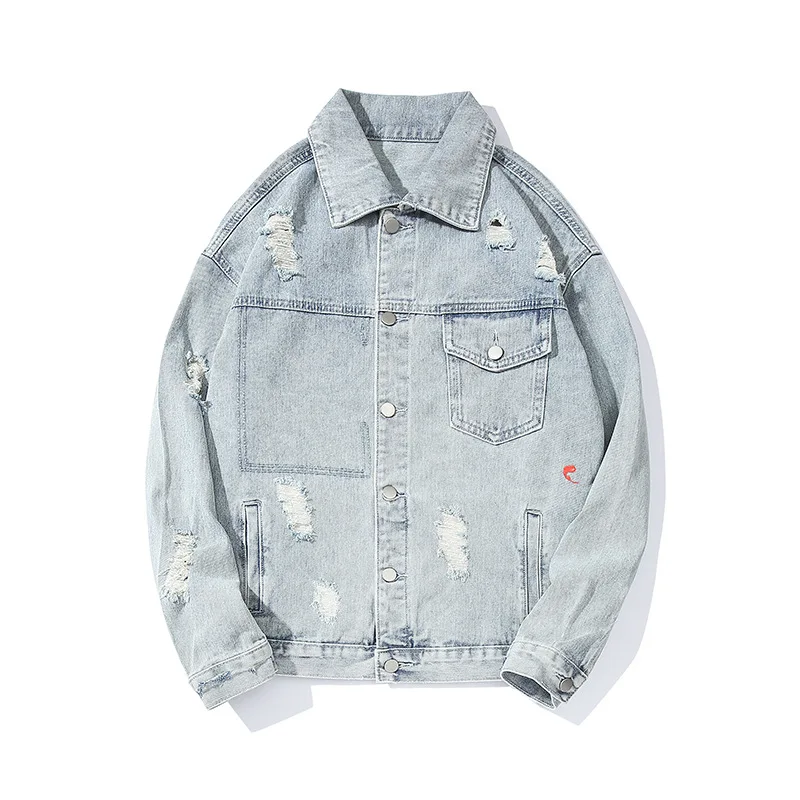 High Street Personalized Denim Jacket for Men Hip Hop Cartoon Print Ripped Jean Coats Spring Autumn Casual Loose Cowboys Outwear
High Street Personalized Denim Jacket for Men Hip Hop Cartoon Print Ripped Jean Coats Spring Autumn Casual Loose Cowboys Outwear