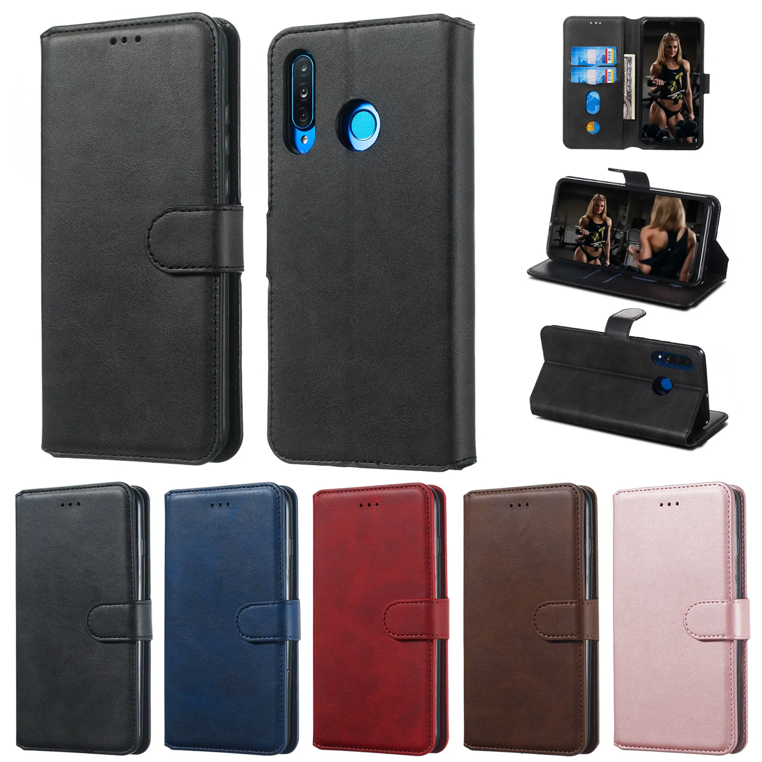 Кожаный чехол для Huawei Honor 10 Lite 10i 8A 8S 20 7C 7A Pro 9X Y9 Prime Y7 Y5 Y6 2019 P40 P30 P Smart Z Plus