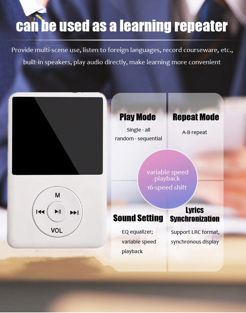 New Version Bluetooth MP3 Music Player with Loud Speaker and built-in 4G HiFi Portable Walkman with Radio /FM/ Record MP4 Player
New Version Bluetooth MP3 Music Player with Loud Speaker and built-in 4G HiFi Portable Walkman with Radio /FM/ Record MP4 Player