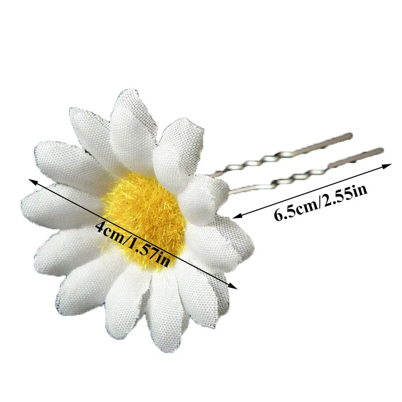 U-shaped Daisy Flower Sunflower Hair Clip DIY Beach Holiday Party Hair Jewelry Wedding Bridal Hairpin Cuff Clip Bobby Pins