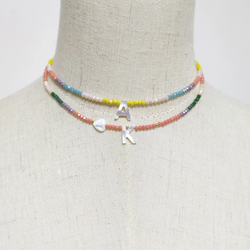 Bohemian Colorful Crystal Bead Necklace Fashion Custom Letter Necklace Personalized Jewelry For Friends 2020 New bijoux femme
Bohemian Colorful Crystal Bead Necklace Fashion Custom Letter Necklace Personalized Jewelry For Friends 2020 New bijoux femme