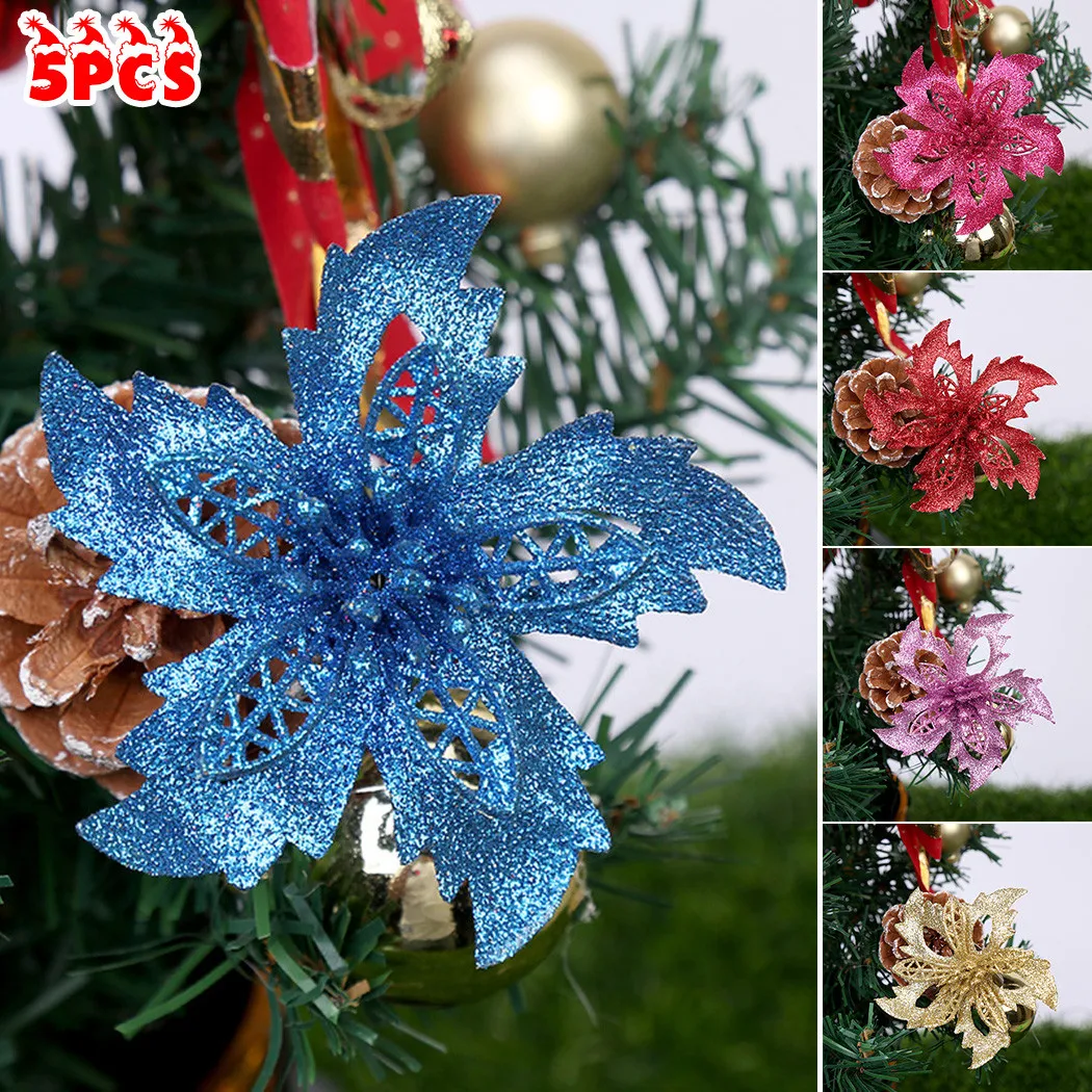 5Pcs 14cm Christmas Flower Ornaments Simulation Glitter Powder Hollow Christmas Tree Decorations Christmas Wreaths Pendant
5Pcs 14cm Christmas Flower Ornaments Simulation Glitter Powder Hollow Christmas Tree Decorations Christmas Wreaths Pendant