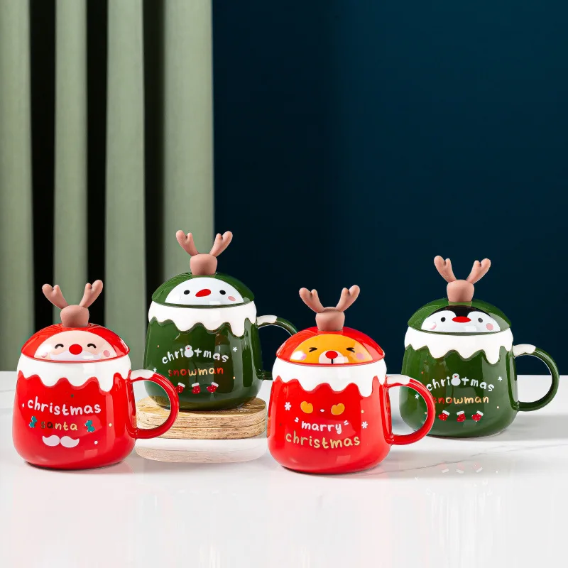 Ceramic Christmas Mugs Creative Antler Spoon Large-Capacity Mug With Lid Christmas Gift for Office Home Latte Coffee Mug
Ceramic Christmas Mugs Creative Antler Spoon Large-Capacity Mug With Lid Christmas Gift for Office Home Latte Coffee Mug