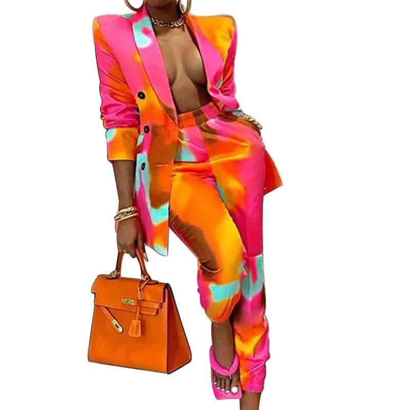 2021 Women's Blazer Suit Autumn Winter Fashion Print Streetwear Slim Lapel Top And High Waist Long Pant Sets Female JD1700
2021 Women's Blazer Suit Autumn Winter Fashion Print Streetwear Slim Lapel Top And High Waist Long Pant Sets Female JD1700