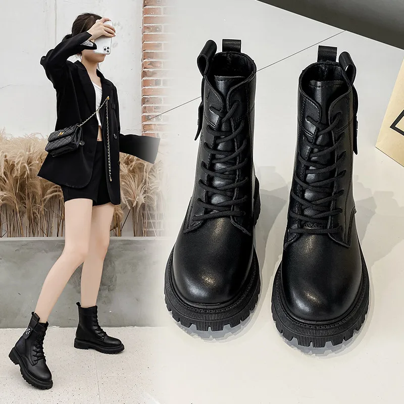 Martin Boots 2021 Autumn And Winter New British Style Round Head Thick-soled Short Boots Ins Thin Side Zipper Motorcycle Boots
Martin Boots 2021 Autumn And Winter New British Style Round Head Thick-soled Short Boots Ins Thin Side Zipper Motorcycle Boots