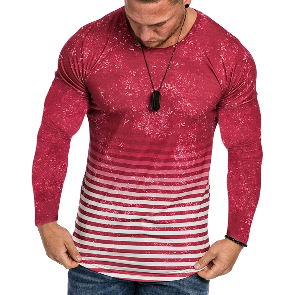Retro T Shirt Mens Gradient Shirts Autumn Winter Basic Tops Men Clothing M-3XL Muscle O-neck Long Sleeve Male Oversized T Shirt
Retro T Shirt Mens Gradient Shirts Autumn Winter Basic Tops Men Clothing M-3XL Muscle O-neck Long Sleeve Male Oversized T Shirt