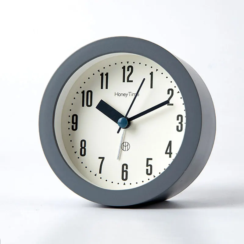 

Nordic Mini 4 дюймов немой красочные настольные часы-будильник с ночной Светильник круглые тихие часы для детей студенческие подарки