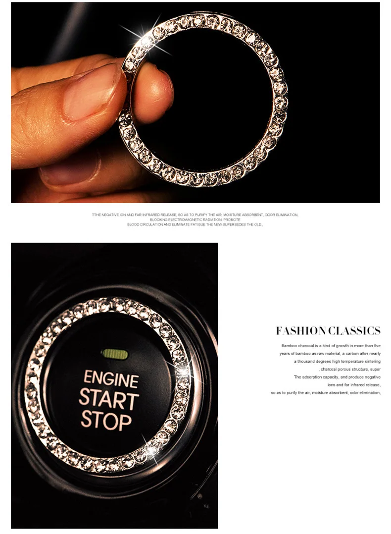 Car Automobiles One-Click Start Stop Engine Ignition Push Button Decoration Diamond Rhinestone Crystal Ring Circle Trim Cover
Car Automobiles One-Click Start Stop Engine Ignition Push Button Decoration Diamond Rhinestone Crystal Ring Circle Trim Cover