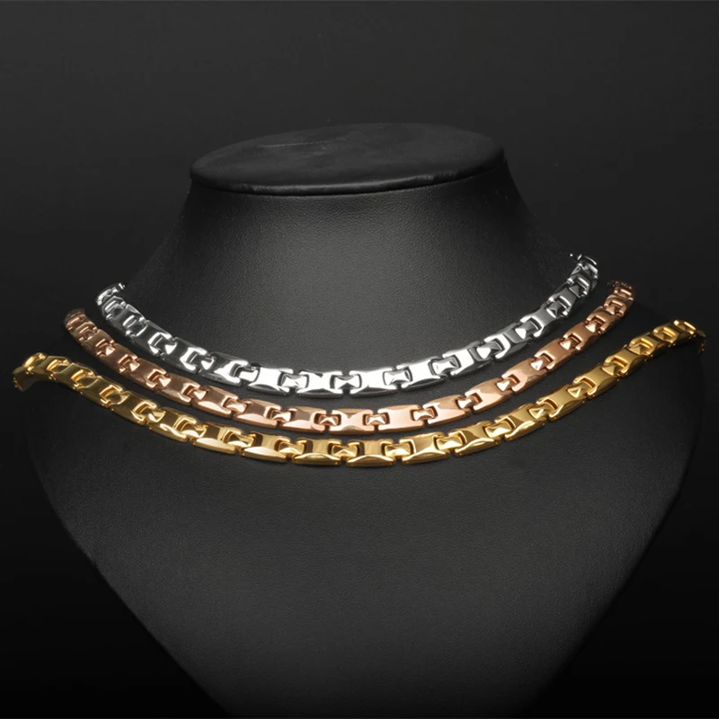 Simple men and women pure titanium plating rose gold stainless steel necklace 210325-33
Simple men and women pure titanium plating rose gold stainless steel necklace 210325-33