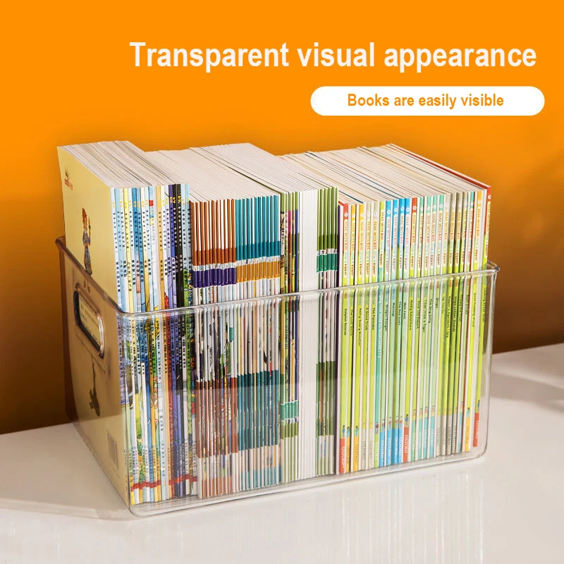 Clear Plastic Book Storage Box Desktop Stationery Holder Sundries Organizer Portable Book Storage Basket Office Organizer
Clear Plastic Book Storage Box Desktop Stationery Holder Sundries Organizer Portable Book Storage Basket Office Organizer