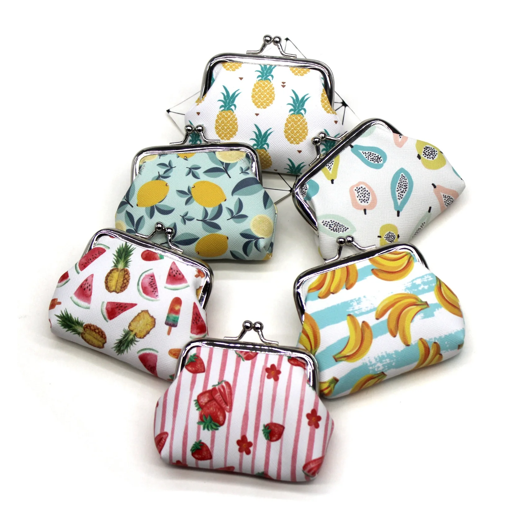 Cute Fruits Pattern Coin purse girl Fresh Casual PU leather Zero Wallet Lady Fashion Cartoon Money Bag women clutch change | Багаж и сумки