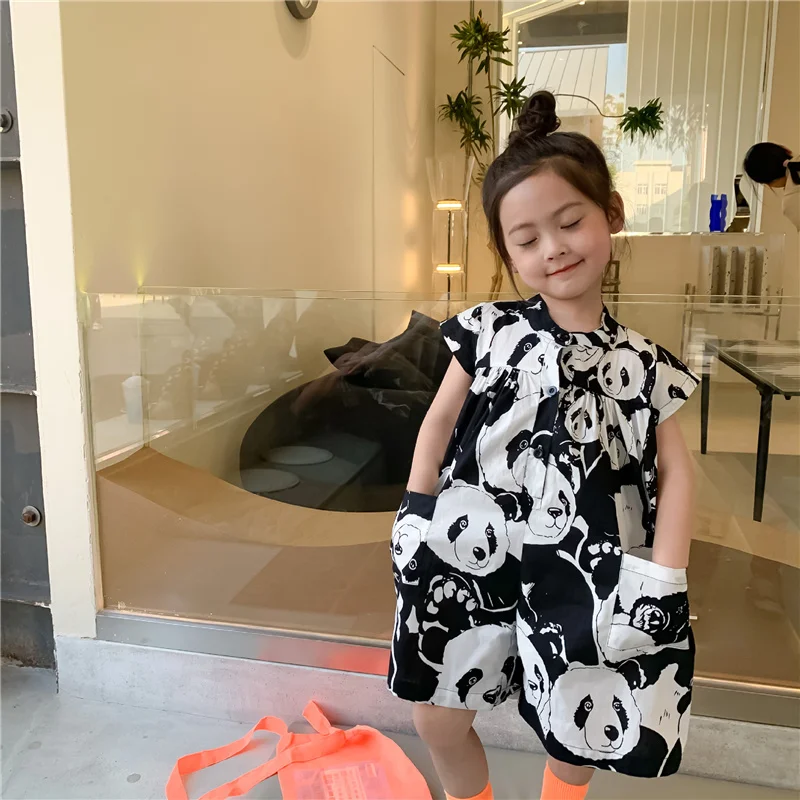 2021 Summer New Baby Girls Panda Printing Jumpsuits Kids Cotton Short Sleeve Loose Bodysuits 2-7Y
2021 Summer New Baby Girls Panda Printing Jumpsuits Kids Cotton Short Sleeve Loose Bodysuits 2-7Y