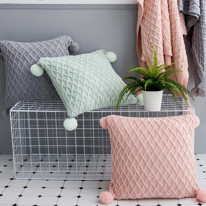 YIRUIO Cotton Pillow Cover Sweet Hang Ball Pink Light Green Gray Plaid Cushion Cover Home Decor Cute Couch Car Bed Pillow Case
YIRUIO Cotton Pillow Cover Sweet Hang Ball Pink Light Green Gray Plaid Cushion Cover Home Decor Cute Couch Car Bed Pillow Case