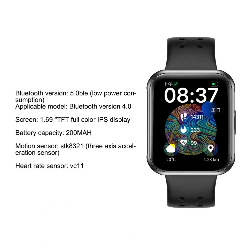 Sports Watch Intelligent Health Monitoring Comfortable to Wear 1.69 Inch Smart Watch for Fitness Bond Touch
Sports Watch Intelligent Health Monitoring Comfortable to Wear 1.69 Inch Smart Watch for Fitness Bond Touch