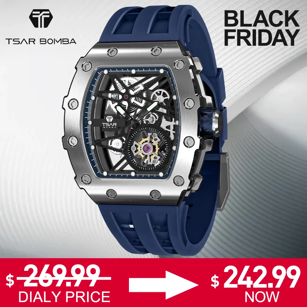 2021 News TSAR BOMBA Automatic Mechanical Men Watch Stainless Steel Hollow Design Waterproof Luxury Wristwatch Relógio Masculino
2021 News TSAR BOMBA Automatic Mechanical Men Watch Stainless Steel Hollow Design Waterproof Luxury Wristwatch Relógio Masculino