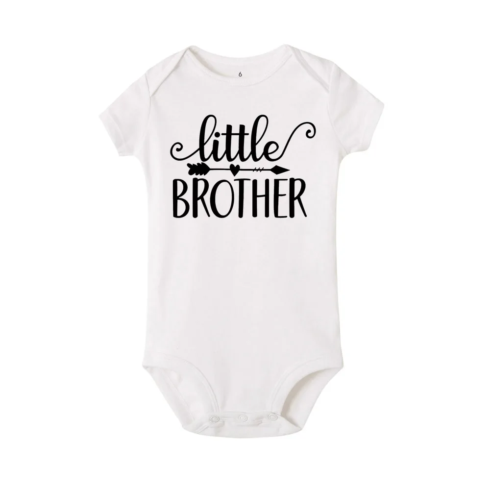 Hot Wholesale Cotton Little Brother Romper Big Sister Tshirt Family Matching Clothes Infant Baby Boys Girls Short Sleeve Outfit | Мать и