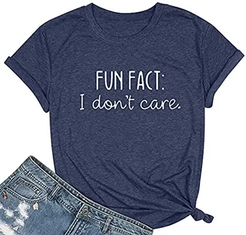 Women Tops T-shirt Tee Shirt Fun Fact I Don't Care Shirts Cheerful Letter Print Tee Casual Summer Humorous Funny Saying Tops
Women Tops T-shirt Tee Shirt Fun Fact I Don't Care Shirts Cheerful Letter Print Tee Casual Summer Humorous Funny Saying Tops