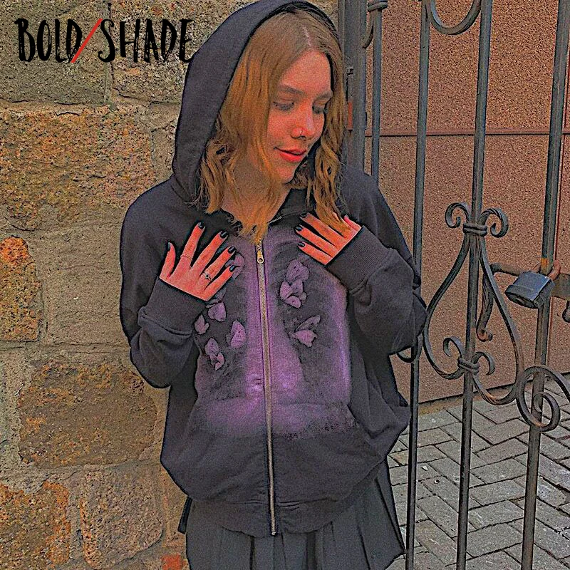 Bold Shade Indie Aesthetic Skleton Butterfly Printing Sweatshirt Zip Up Long Sleeve Women Grunge Fashion Hoodies Autumn Spring
Bold Shade Indie Aesthetic Skleton Butterfly Printing Sweatshirt Zip Up Long Sleeve Women Grunge Fashion Hoodies Autumn Spring