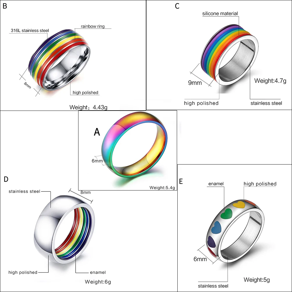 Men Women Rainbow Colorful Ring Stainless Steel And Silicone Wedding Band Rings Drop Shipping Colorful Glare Ring Wholesale
Men Women Rainbow Colorful Ring Stainless Steel And Silicone Wedding Band Rings Drop Shipping Colorful Glare Ring Wholesale
