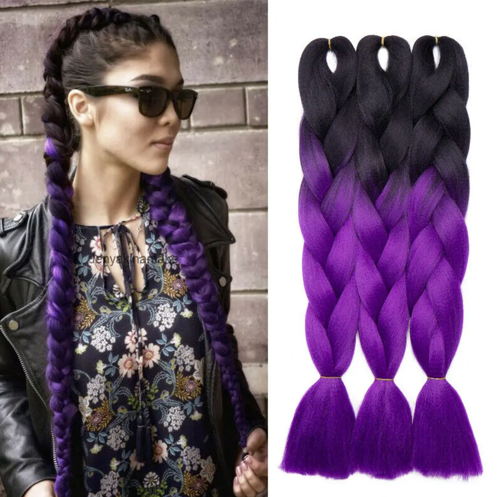 Jumbo Braid Black Purple Braiding Hair 24 Inch Long Synthetic Crochet Extension Hair 100g/pack Hair Products Wholesale For Women
Jumbo Braid Black Purple Braiding Hair 24 Inch Long Synthetic Crochet Extension Hair 100g/pack Hair Products Wholesale For Women