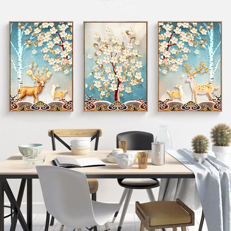 Natural Scenery Abstract Yellow Forest Plant Flower Deer Bird Canvas Painting Wall Frameless Picture Poster Living Room Decor 
Natural Scenery Abstract Yellow Forest Plant Flower Deer Bird Canvas Painting Wall Frameless Picture Poster Living Room Decor