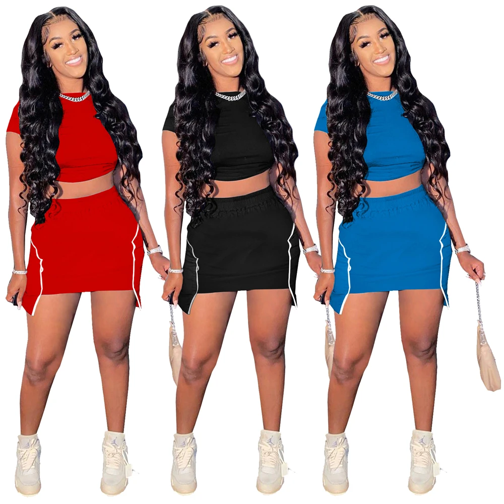 F7519 European and American women's summer sexy fashion solid night club style slim waist short sleeve skirt two piece set
F7519 European and American women's summer sexy fashion solid night club style slim waist short sleeve skirt two piece set