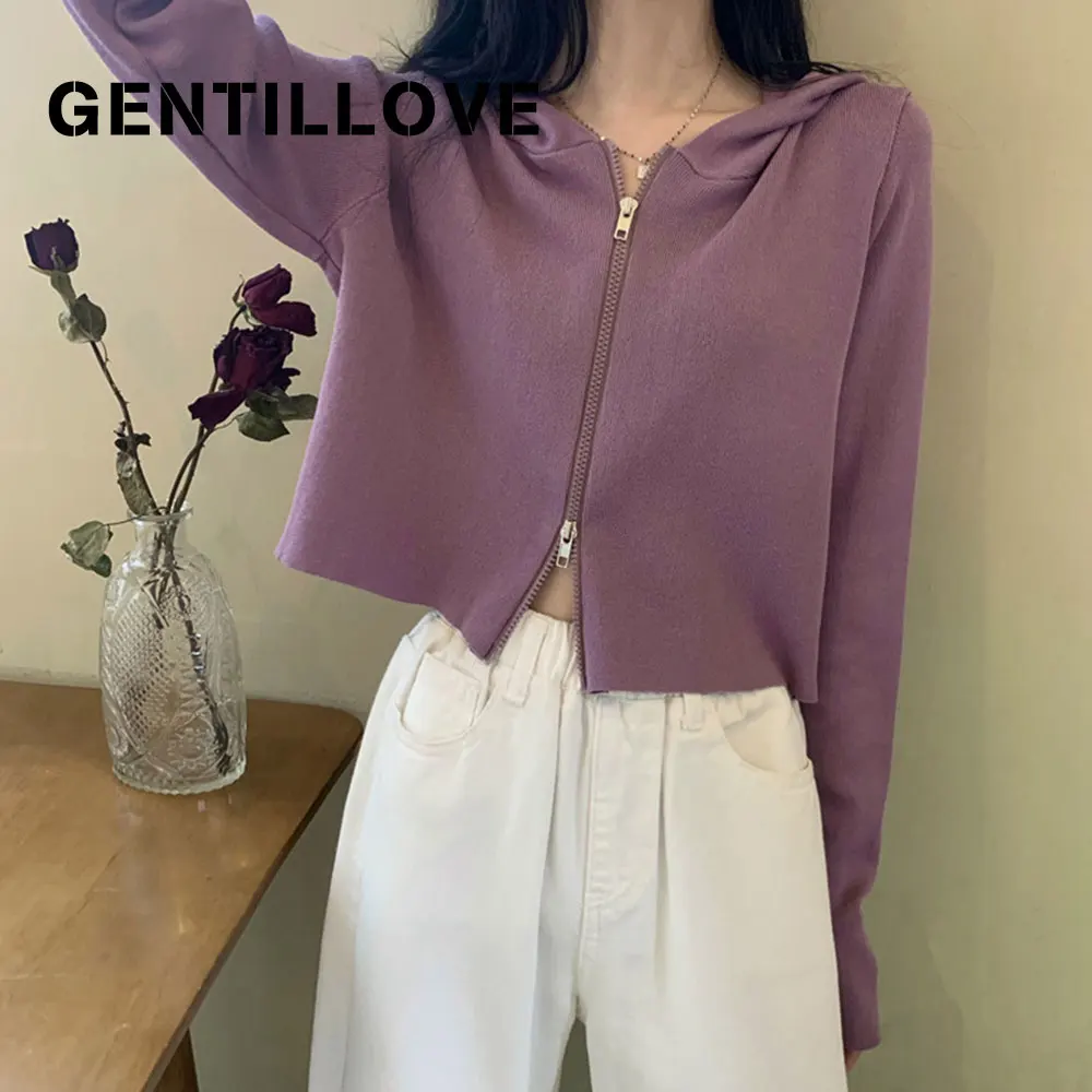 Autumn Winter Women Hoodies Sweatshirt Solid Color Long Sleeve Cardigan Crop Top Double Zipper Coat Casual Blouse Lady Clothes 
Autumn Winter Women Hoodies Sweatshirt Solid Color Long Sleeve Cardigan Crop Top Double Zipper Coat Casual Blouse Lady Clothes