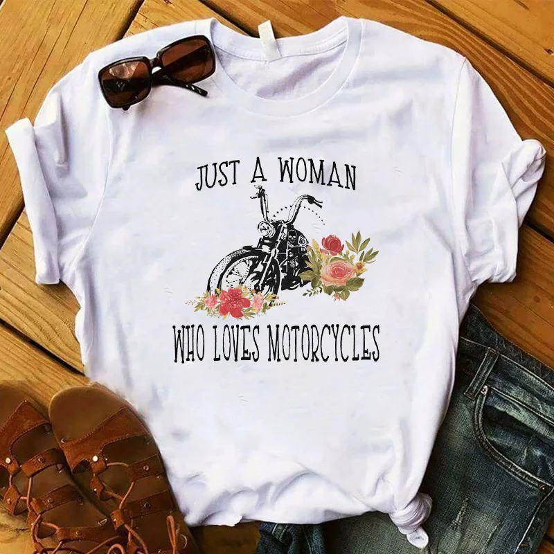Fashion Just A Women T-shirt Who Loves Motorcycles Printed Tee Shirt Femme Top Womens Tshirt Ladies Clothes Female T-shirt
Fashion Just A Women T-shirt Who Loves Motorcycles Printed Tee Shirt Femme Top Womens Tshirt Ladies Clothes Female T-shirt